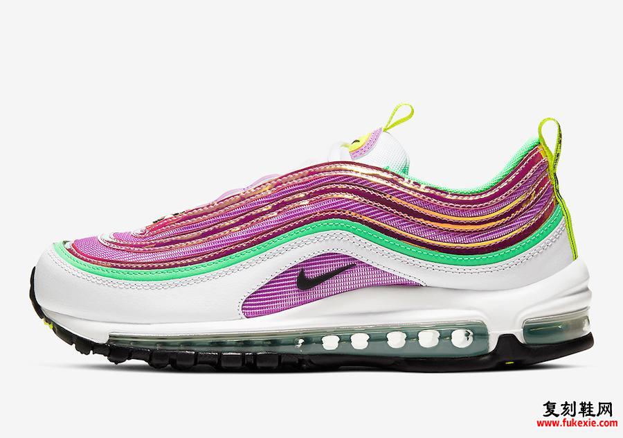 Nike Air Max 97白色粉色绿色金色黄色CW5591-100发售日期信息