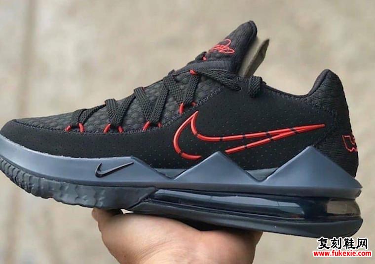 Nike LeBron 17 Low Black University Red CD5007-001发售日期