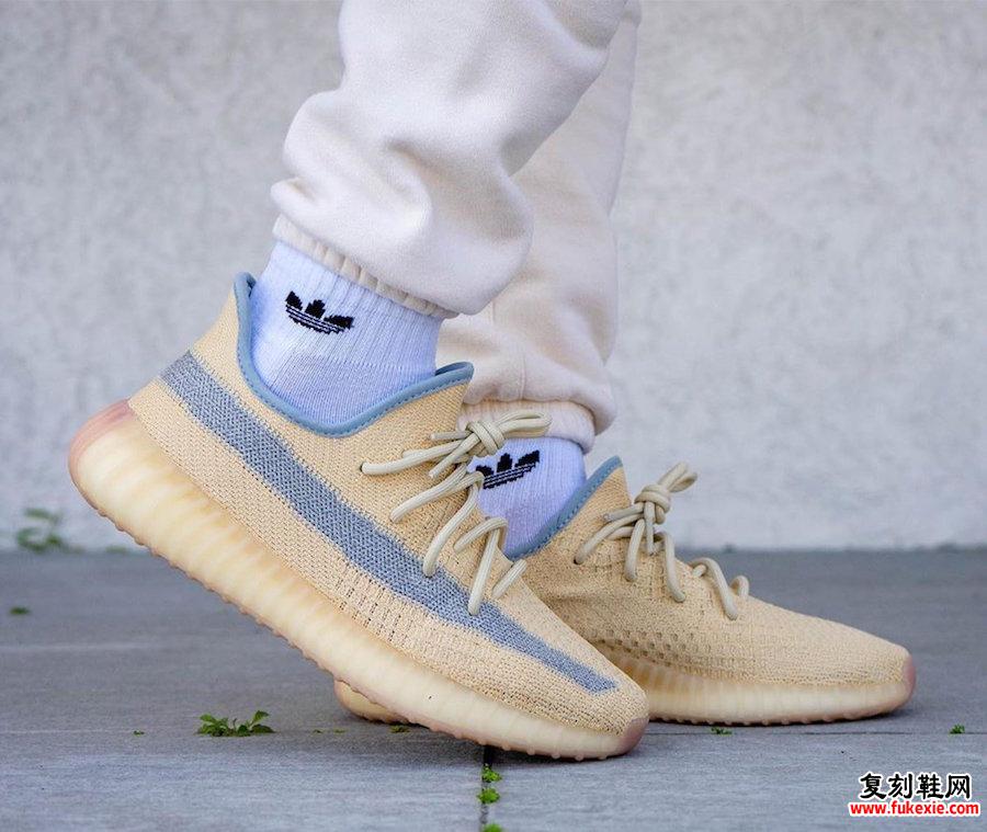 adidas Yeezy Boost 350 V2亚麻FY5158脚上