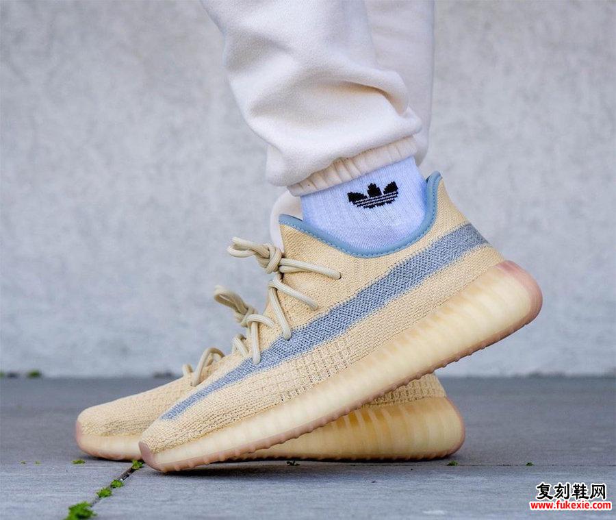 adidas Yeezy Boost 350 V2亚麻FY5158脚上