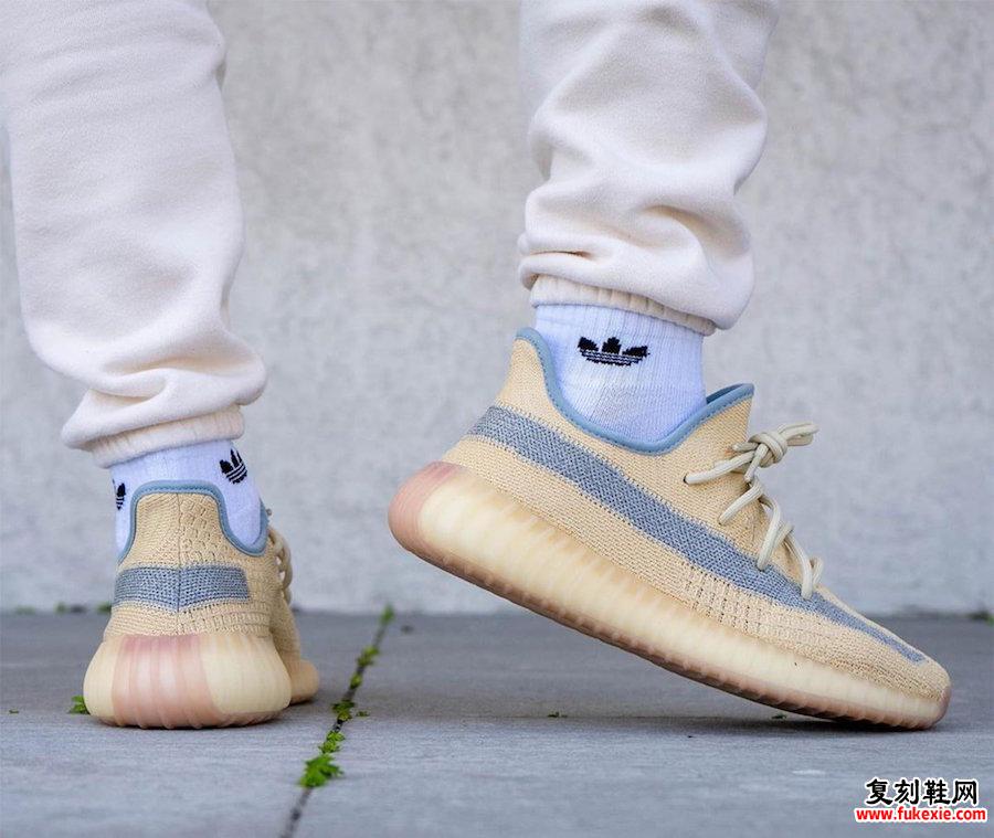 adidas Yeezy Boost 350 V2亚麻FY5158脚上