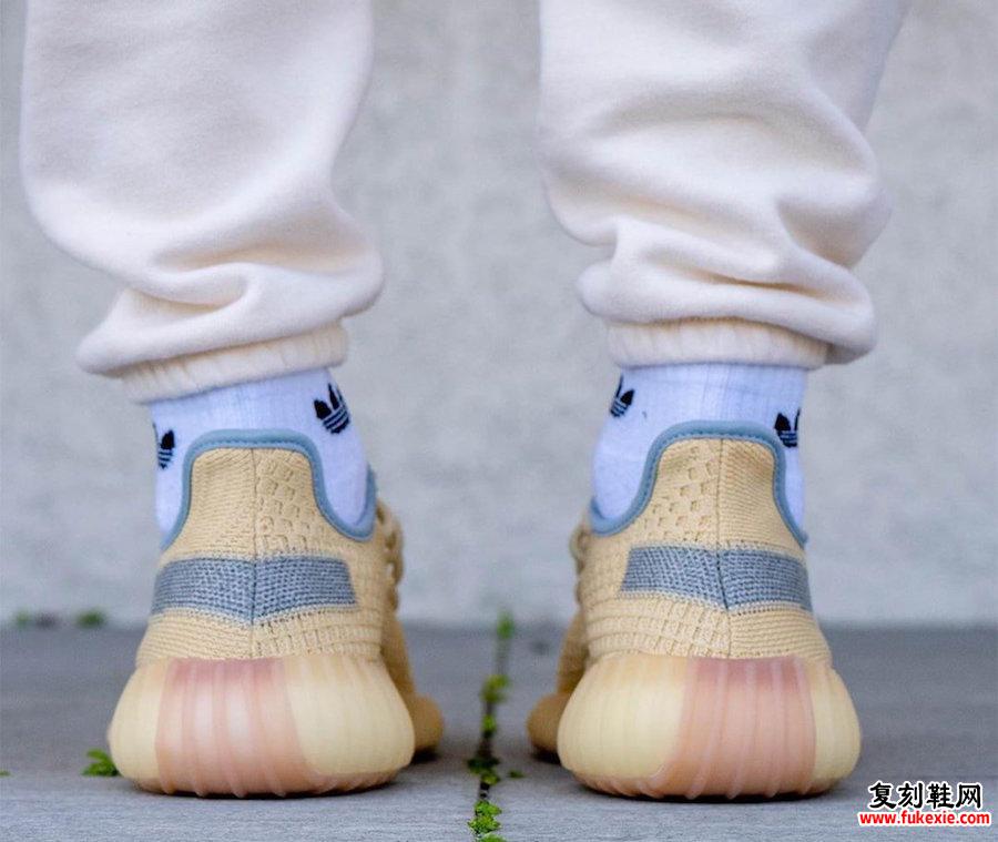 adidas Yeezy Boost 350 V2亚麻FY5158脚上