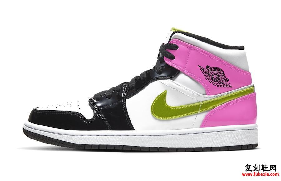Air Jordan 1 Mid黑色粉红色漆皮发布日期信息