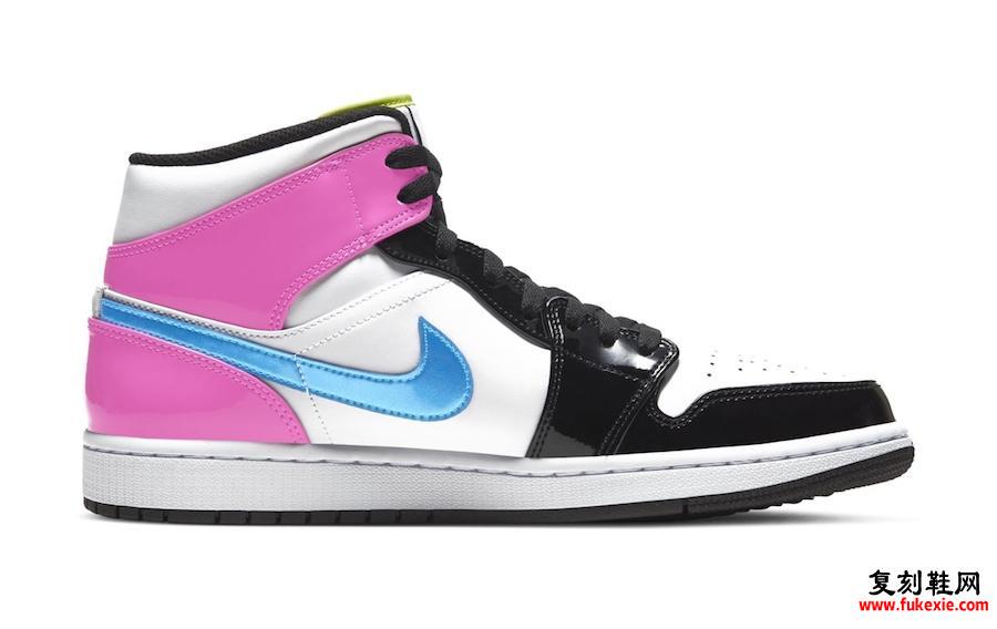 Air Jordan 1 Mid黑色粉红色漆皮发布日期信息
