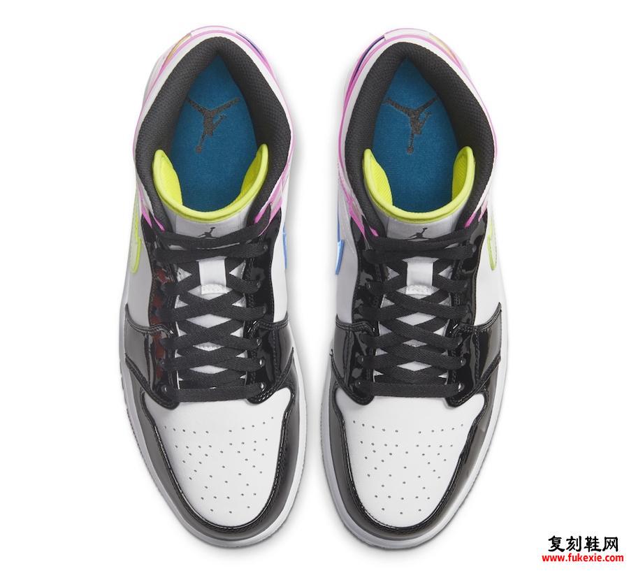 Air Jordan 1 Mid黑色粉红色漆皮发布日期信息