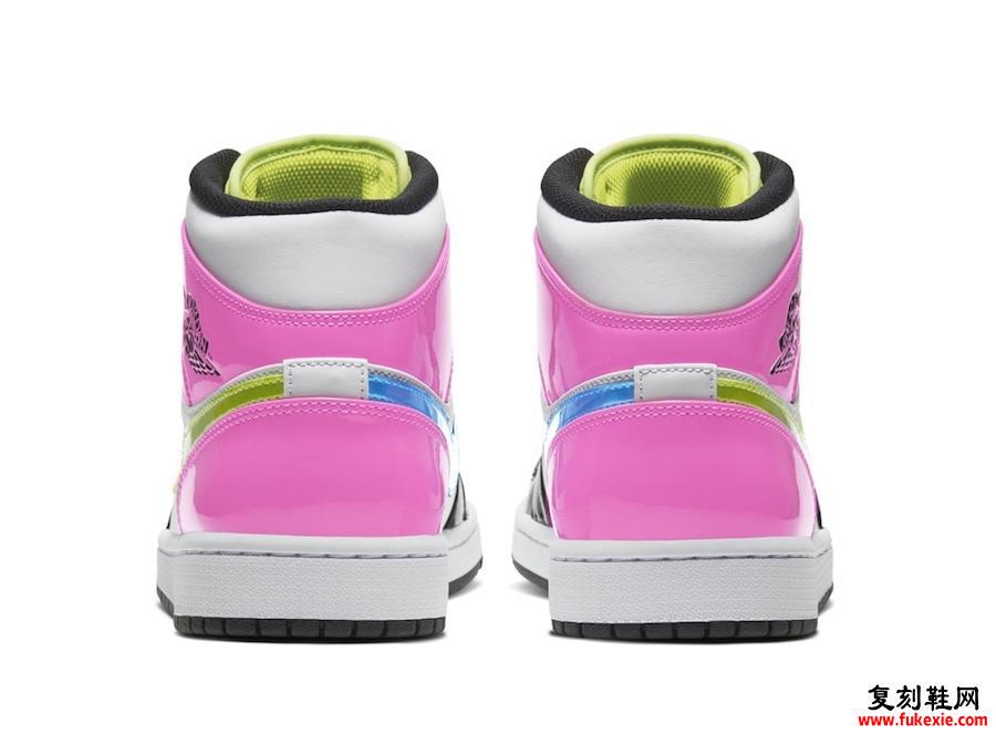 Air Jordan 1 Mid黑色粉红色漆皮发布日期信息