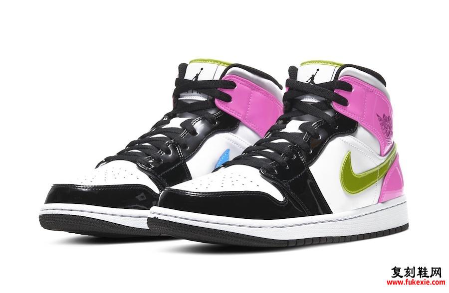 Air Jordan 1 Mid黑色粉红色漆皮发布日期信息