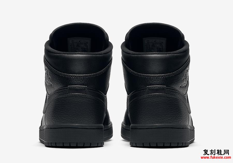 Air Jordan 1 Mid Triple Black 554724-091发售日期