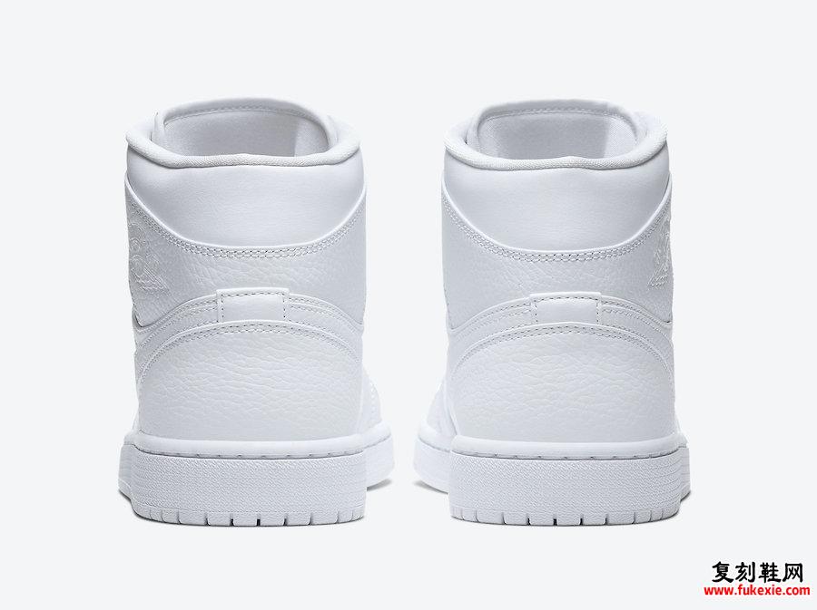 Air Jordan 1 Mid Triple White 554724-130发售日期