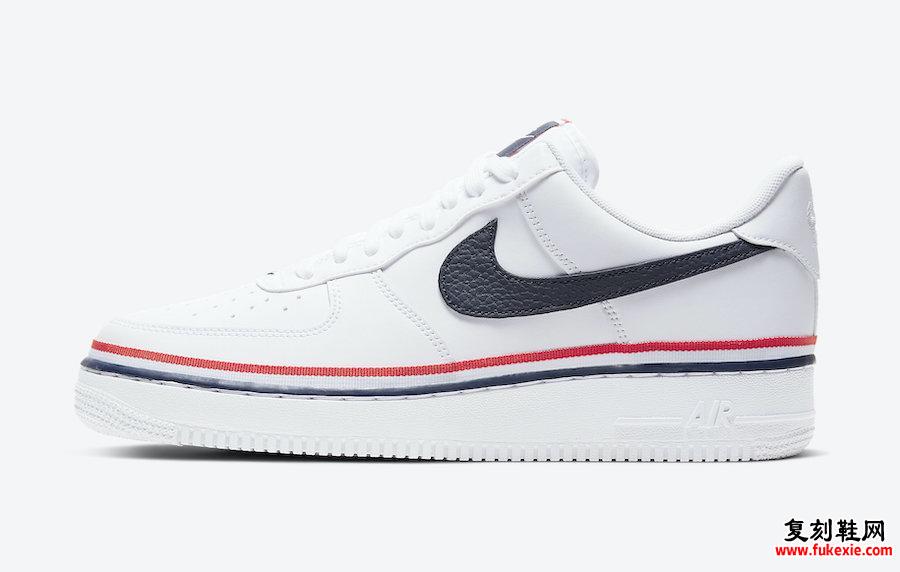 Nike Air Force 1 Low White Blue Red Ribbon CJ1377-100发售日期