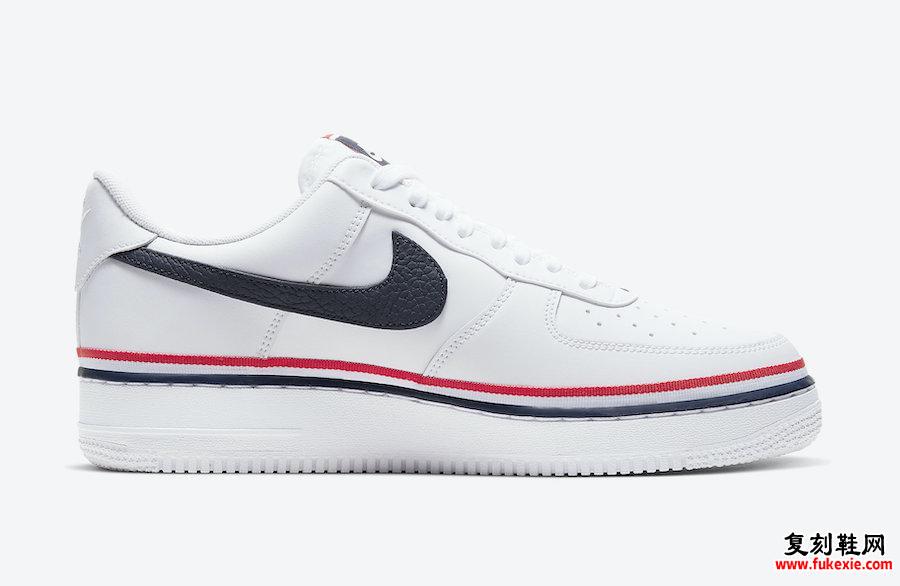 Nike Air Force 1 Low White Blue Red Ribbon CJ1377-100发售日期