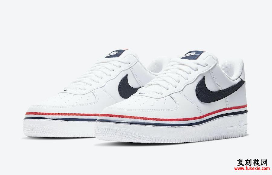 Nike Air Force 1 Low White Blue Red Ribbon CJ1377-100发售日期