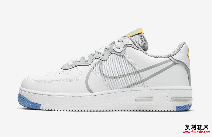 Nike Air Force 1 React轻烟灰色CT1020-100发售日期