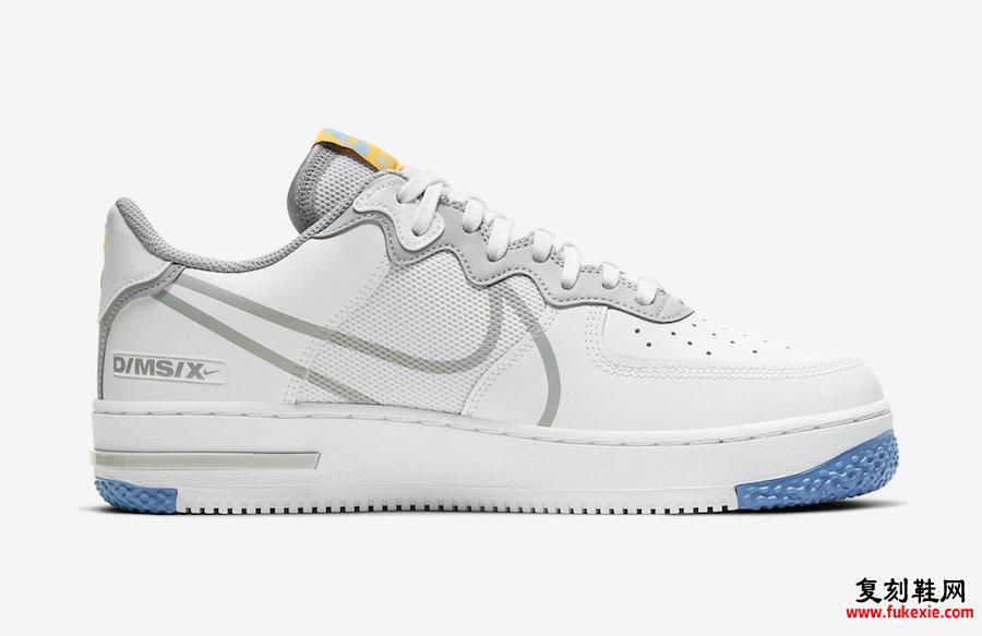 Nike Air Force 1 React轻烟灰色CT1020-100发售日期