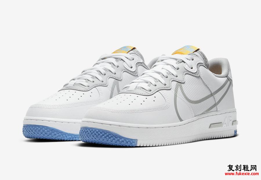 Nike Air Force 1 React轻烟灰色CT1020-100发售日期