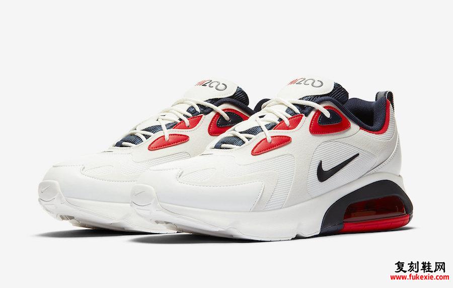 Nike Air Max 200 USA White Navy Red CT1262-101发售日期