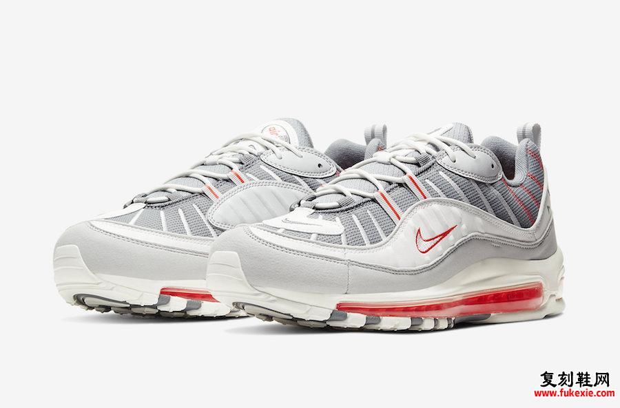 Nike Air Max 98 Gray Sail Habanero Red CJ0592-001发售日期