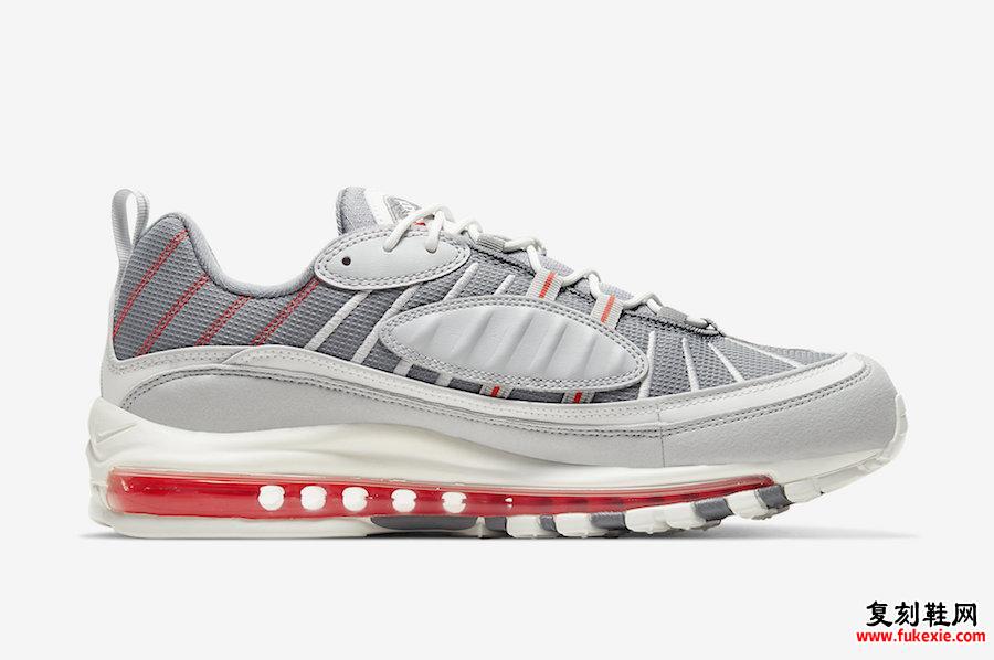 Nike Air Max 98 Gray Sail Habanero Red CJ0592-001发售日期