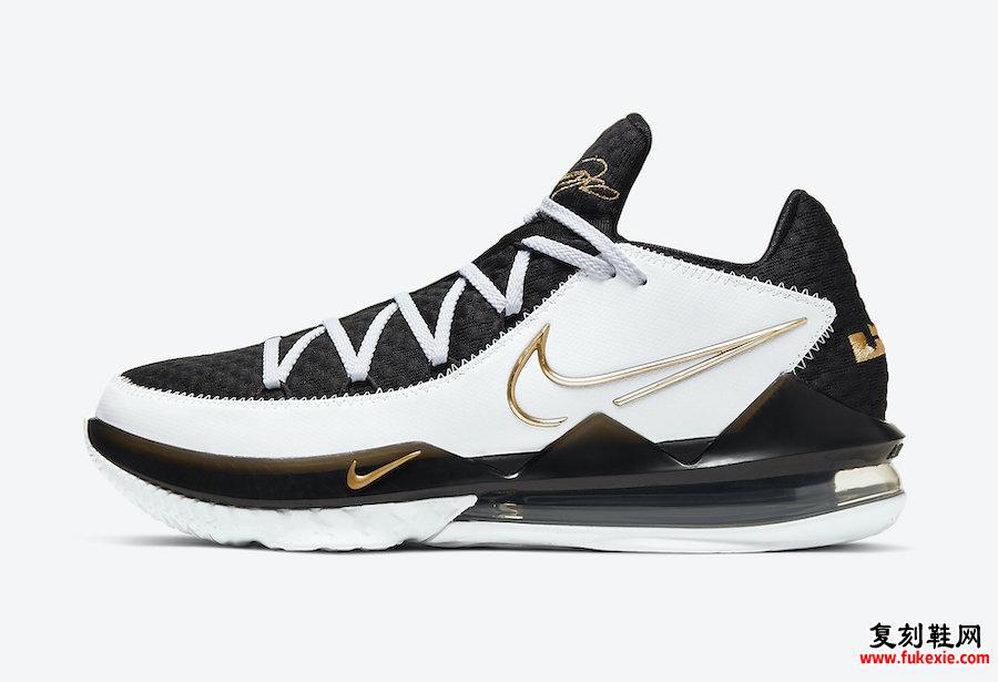 Nike LeBron 17 Low White黑色金属金色CD5007-101发售信息