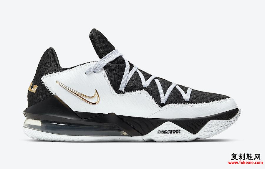 Nike LeBron 17 Low White黑色金属金色CD5007-101发售信息