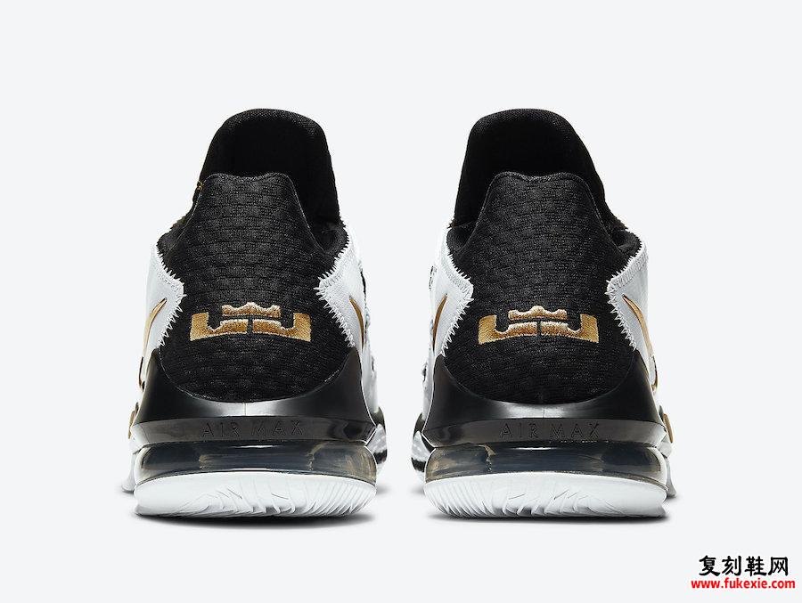 Nike LeBron 17 Low White黑色金属金色CD5007-101发售信息