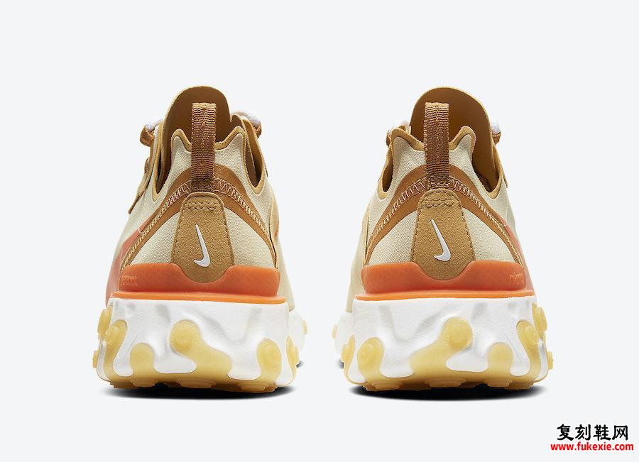 Nike React Element 55 Team Gold鲜橙色CZ3595-781发售日期