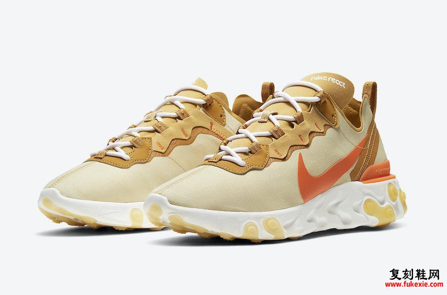 Nike React Element 55 Team Gold鲜橙色CZ3595-781发售日期