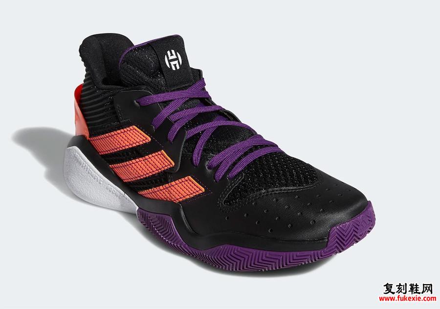 adidas Harden Stepback Black Purple Coral EF9889发售日期