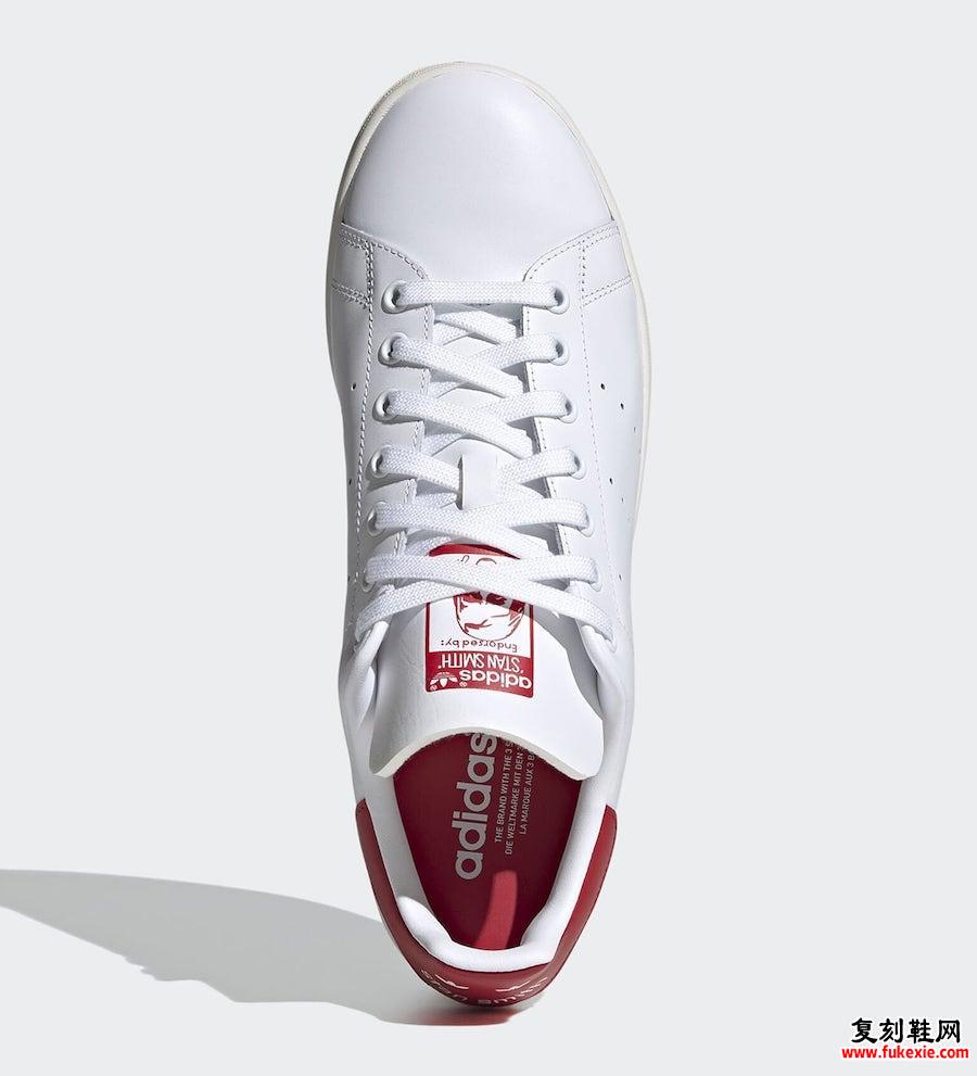 adidas Stan Smith Smile White Scarlett Red FV4146发售日期