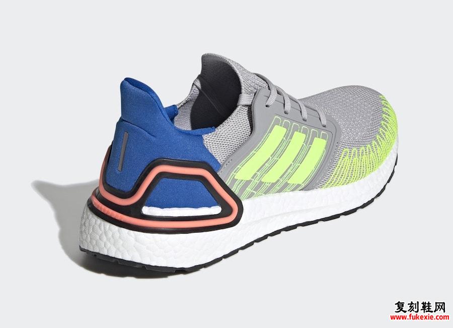 adidas Ultra Boost 2020 Grey Signal Green荣耀蓝色FX0899发售日期