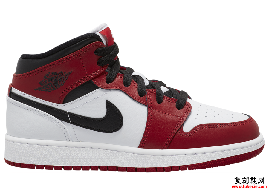 Air Jordan 1 Mid GS White Gym Red Black 554725-173发售日期信息