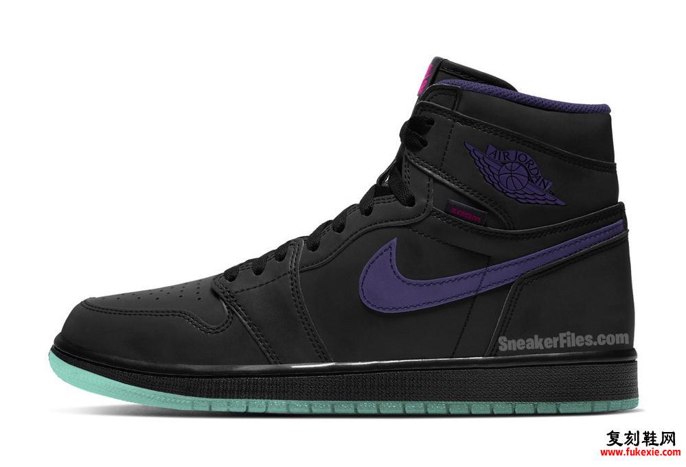 Air Jordan 1 Zoom Black Court Purple Hot Punch Green Glow CT0978-005发售日期