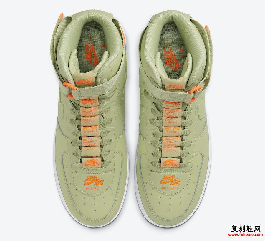 Nike Air Force 1 High Olive Aura Total Orange CJ1385-300发售日期