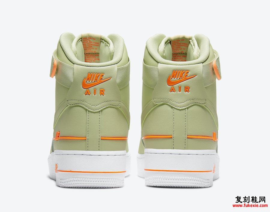 Nike Air Force 1 High Olive Aura Total Orange CJ1385-300发售日期