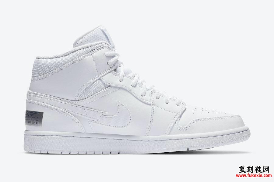 Air Jordan 1 Mid Euro Tour Swoosh On Tour 2020 CW7589-100发售日期