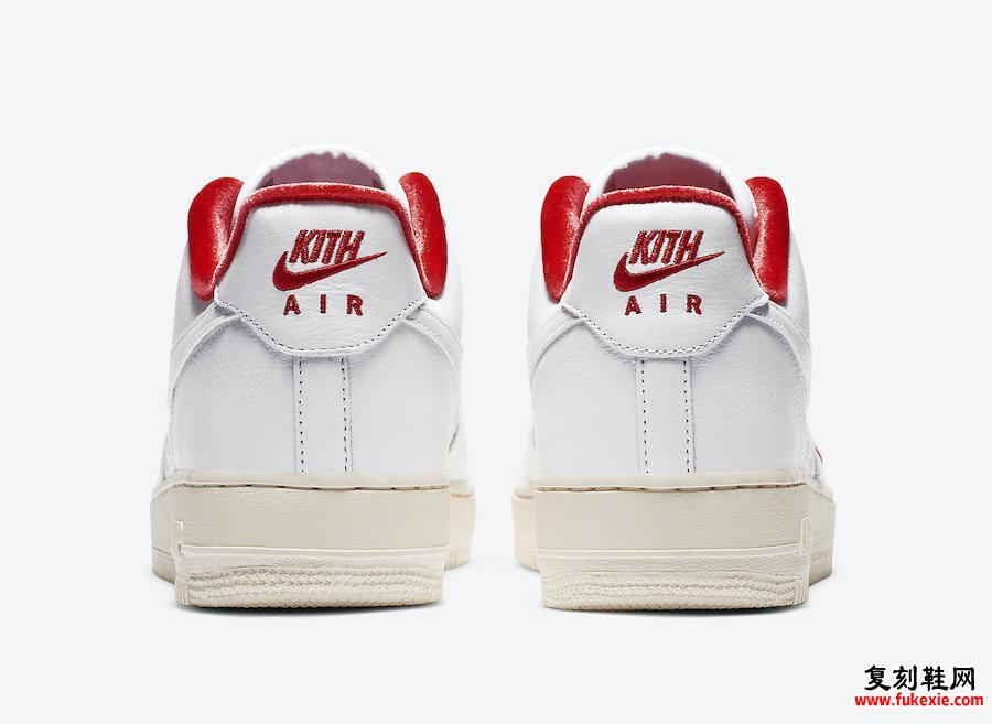 Kith Nike Air Force 1 Low White University Red Metallic Gold CZ7926-100发售日期信息