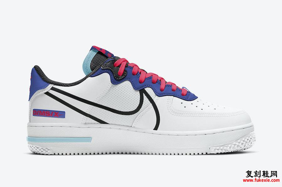 Nike Air Force 1 React Astronomy Blue Laser Crimson CT1020-102发售日期