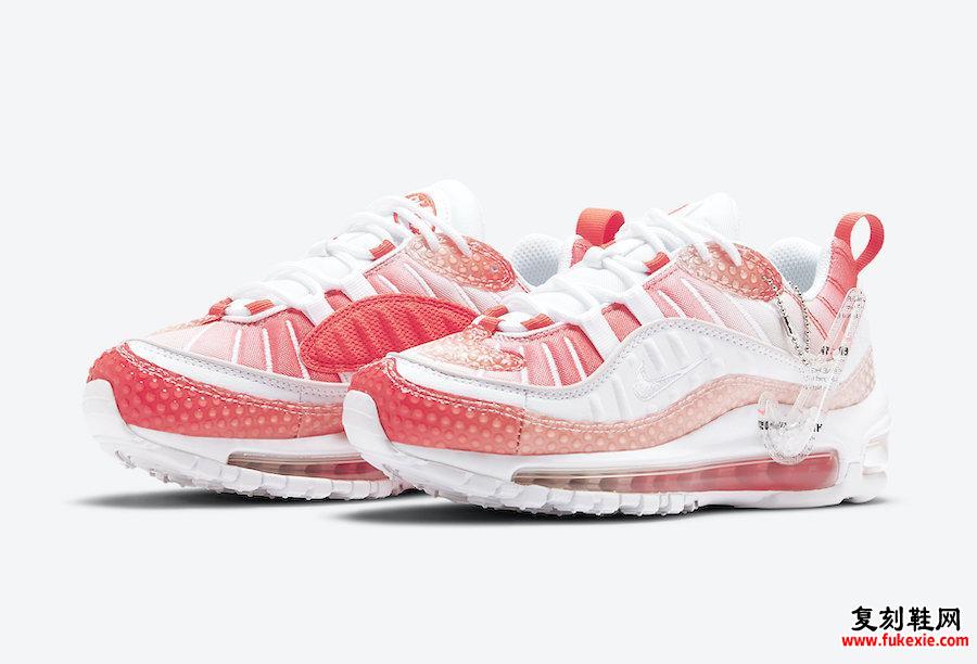 Nike Air Max 98 Bubble Track Red Barely Rose CI7379-600发售日期