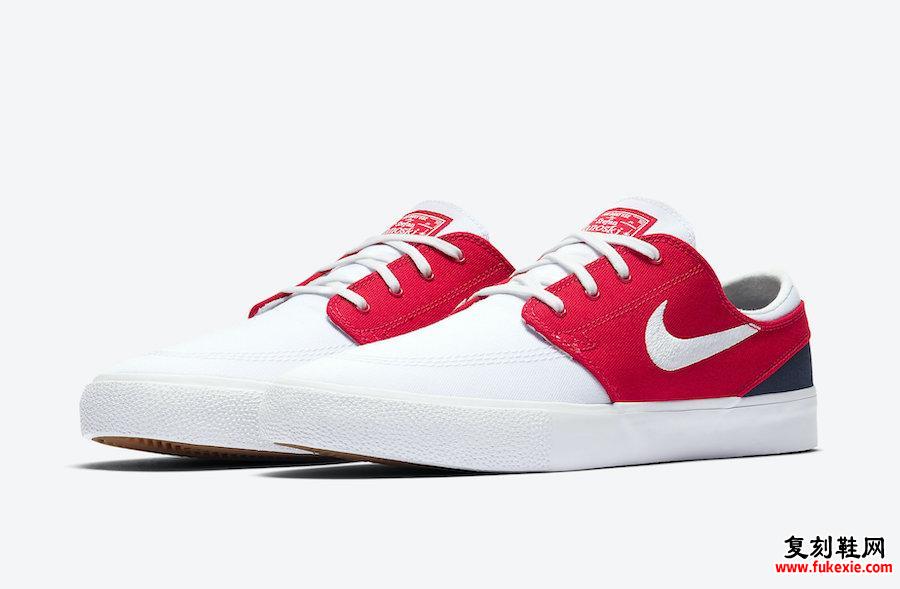 Nike SB Stefan Janoski White University Red Midnight Navy AR7718-105发售日期