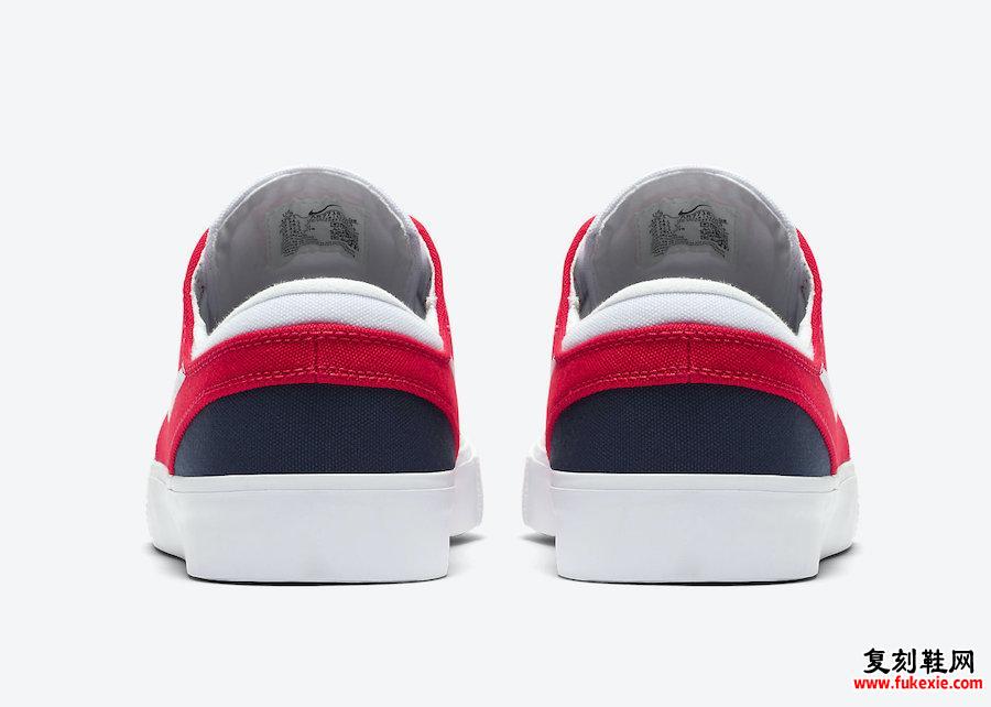 Nike SB Stefan Janoski White University Red Midnight Navy AR7718-105发售日期