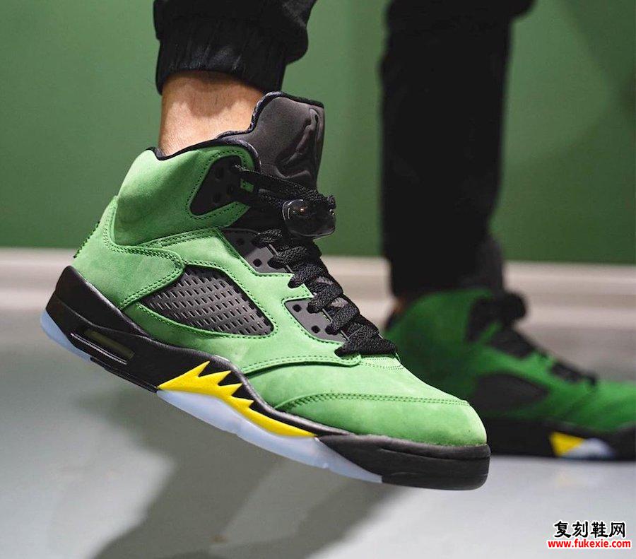 Air Jordan 5 Oregon脚踩CK6631-307