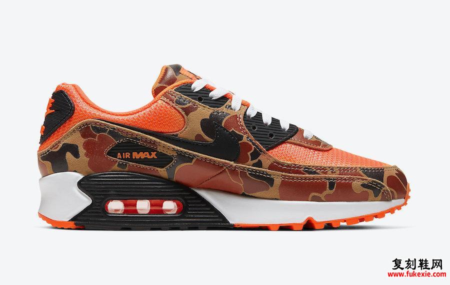 Nike Air Max 90 Orange Camo CW4039-800发售日期