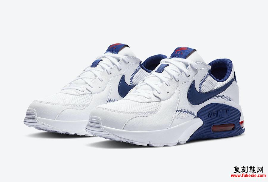 Nike Air Max Excee White Navy Blue Red CZ9168-100发售日期