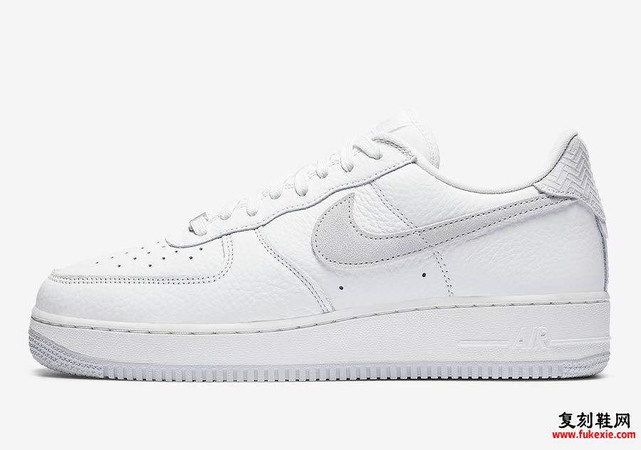 耐克空军一号新配色NIKE AIR FORCE 1 CRAFT白灰配色货号：CN2873-100 