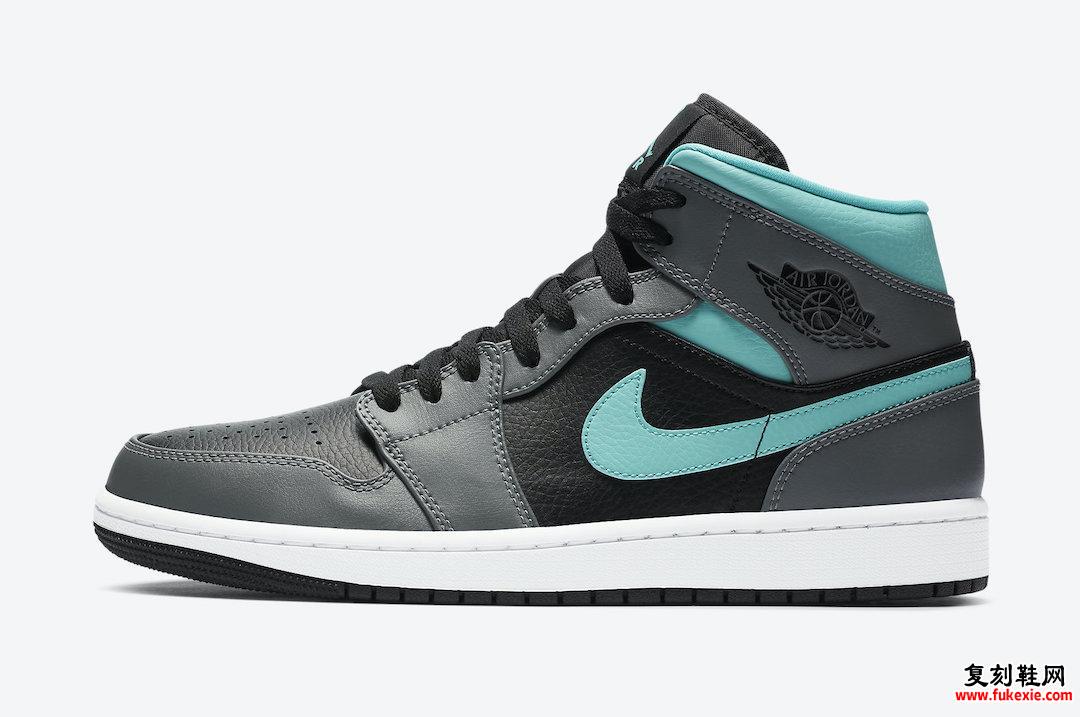 Air Jordan 1 Mid Black Grey Aqua Blue 554724-063发售日期信息