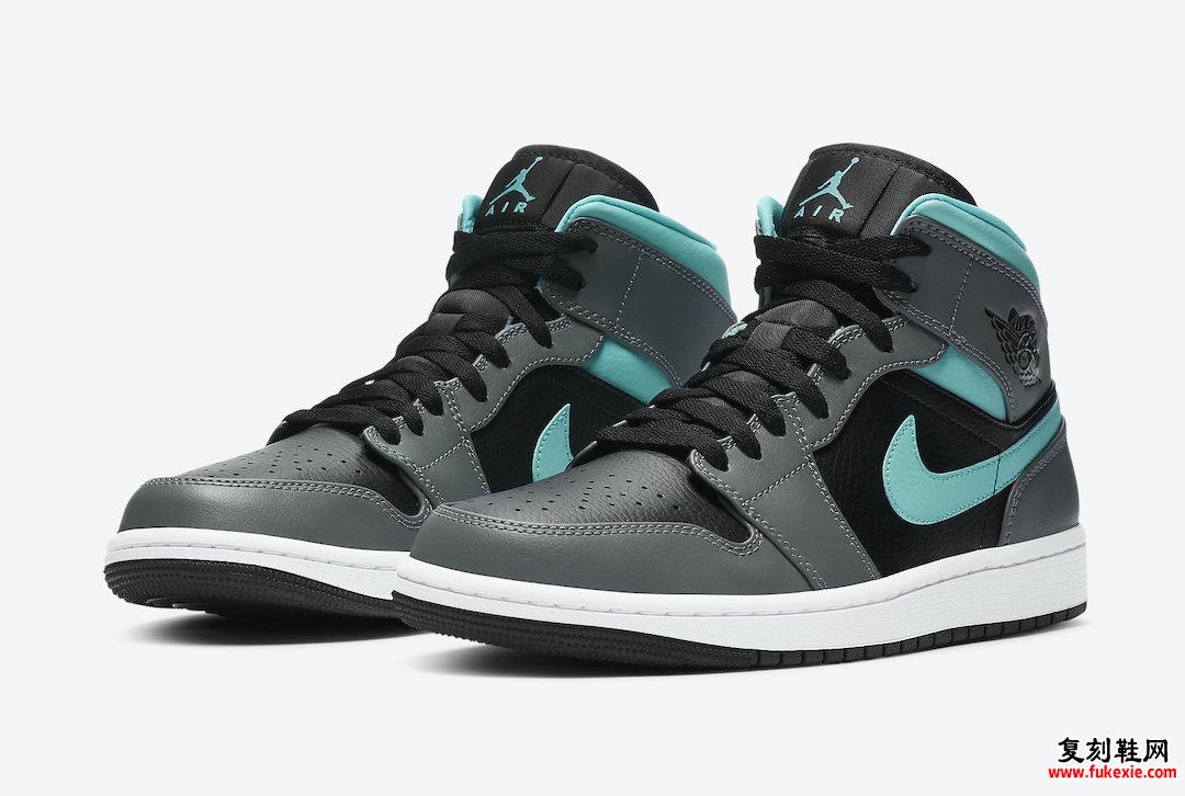 Air Jordan 1 Mid Black Grey Aqua Blue 554724-063发售日期信息