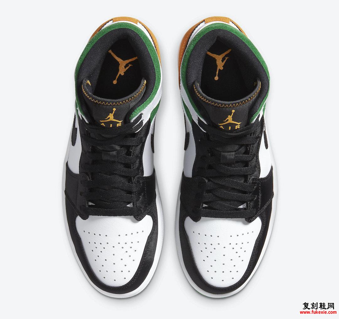 Air Jordan 1 Mid SE白色黑色绿色黄色852542-101发售日期