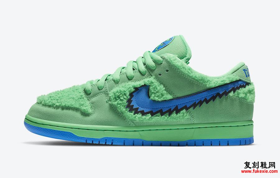 Grateful Dead Nike SB Dunk Low Green Bear CJ5378-300发售信息