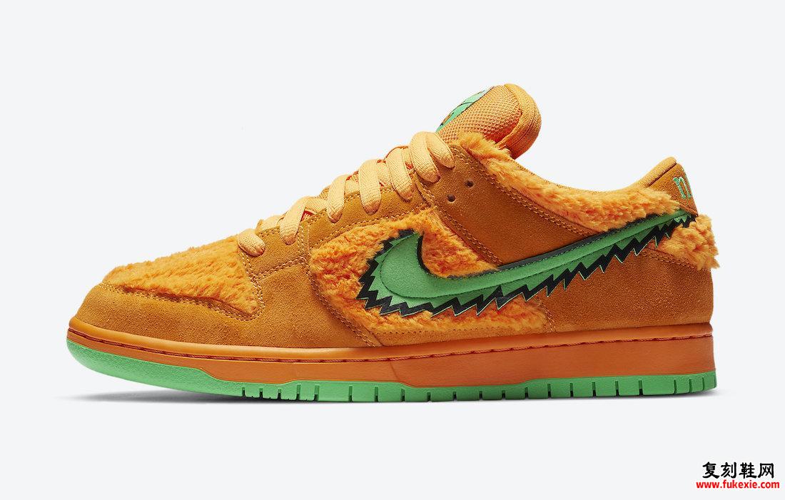 Grateful Dead Nike SB Dunk Low Orange Bear CJ5378-800发售