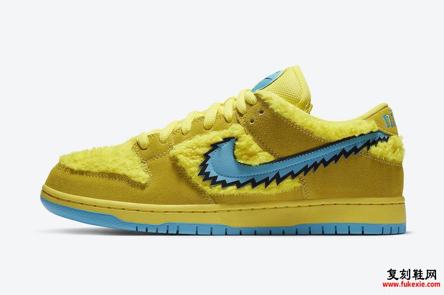 Grateful Dead Nike SB Dunk Low Yellow Bear CJ5378-700发售信息